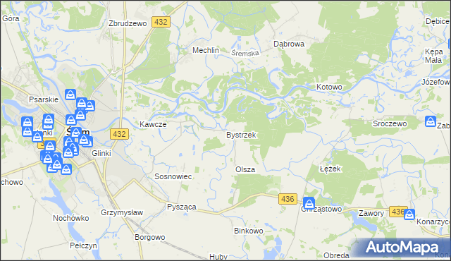 mapa Bystrzek, Bystrzek na mapie Targeo