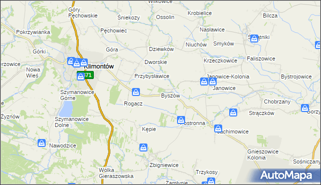 mapa Byszów, Byszów na mapie Targeo
