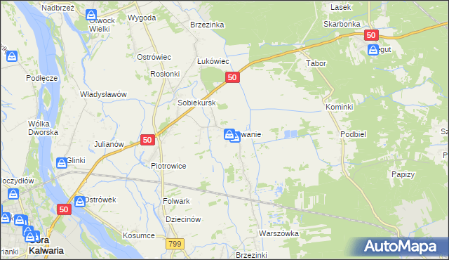 mapa Całowanie, Całowanie na mapie Targeo