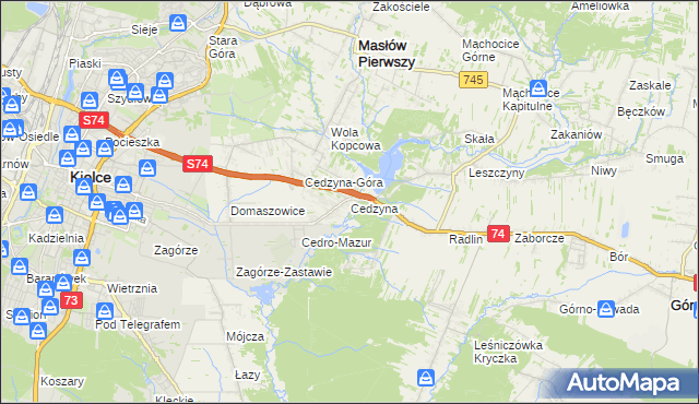 mapa Cedzyna, Cedzyna na mapie Targeo