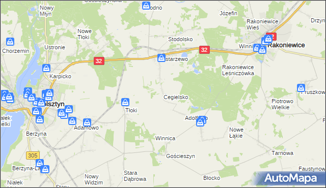 mapa Cegielsko, Cegielsko na mapie Targeo