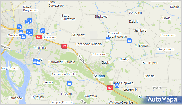 mapa Cekanowo gmina Słupno, Cekanowo gmina Słupno na mapie Targeo