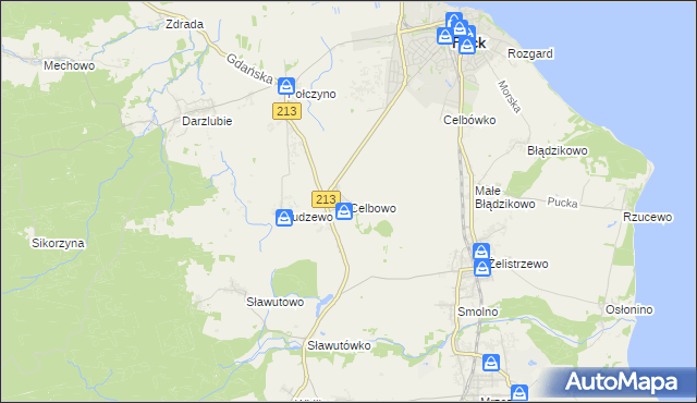 mapa Celbowo, Celbowo na mapie Targeo