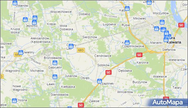 mapa Cendrowice, Cendrowice na mapie Targeo