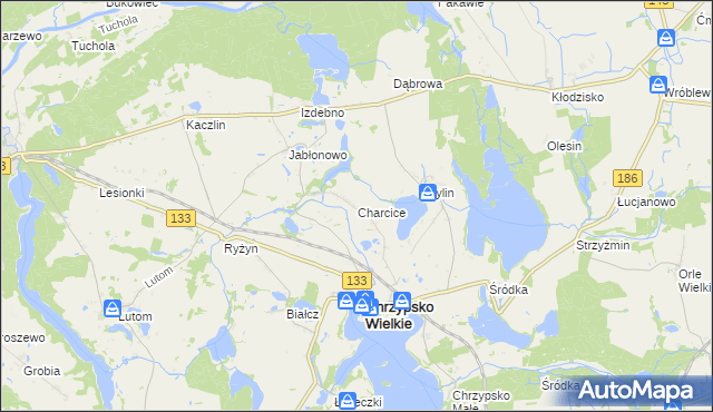 mapa Charcice, Charcice na mapie Targeo