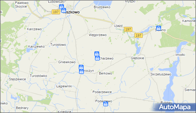 mapa Charzewo, Charzewo na mapie Targeo
