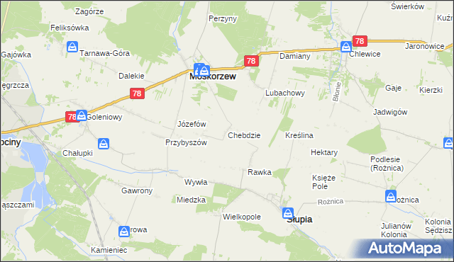 mapa Chebdzie, Chebdzie na mapie Targeo