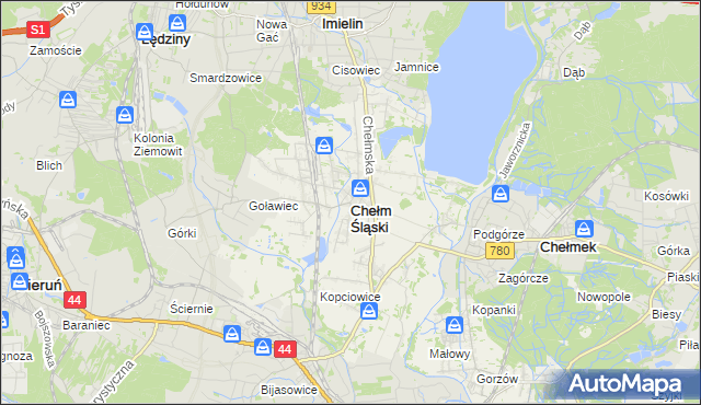 mapa Chełm Śląski, Chełm Śląski na mapie Targeo