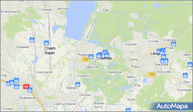 mapa Chełmek powiat oświęcimski, Chełmek powiat oświęcimski na mapie Targeo