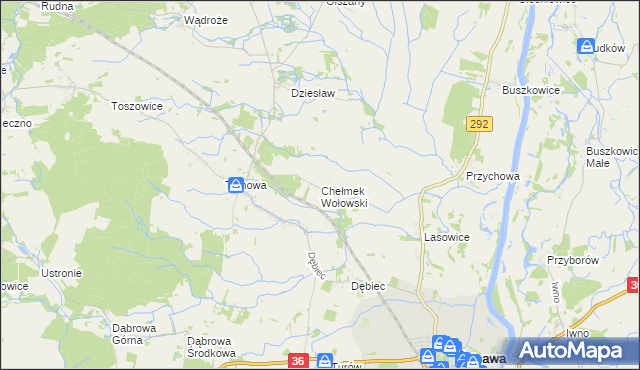 mapa Chełmek Wołowski, Chełmek Wołowski na mapie Targeo