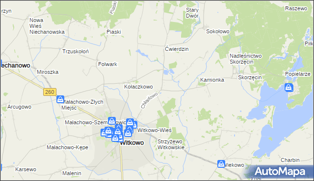 mapa Chłądowo, Chłądowo na mapie Targeo