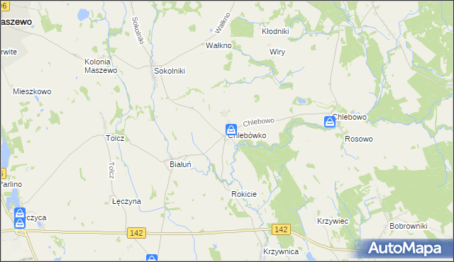 mapa Chlebówko, Chlebówko na mapie Targeo