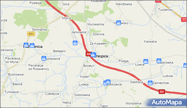 mapa Chłopice, Chłopice na mapie Targeo