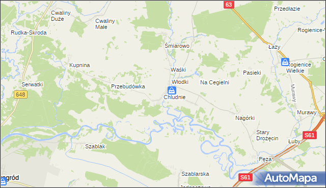 mapa Chludnie, Chludnie na mapie Targeo