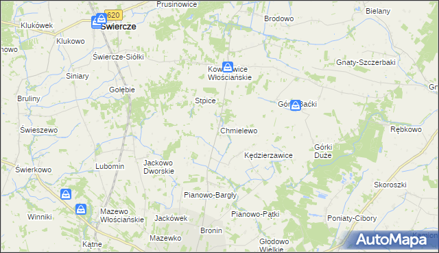 mapa Chmielewo gmina Świercze, Chmielewo gmina Świercze na mapie Targeo