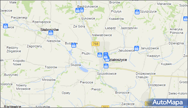 mapa Chmielów gmina Działoszyce, Chmielów gmina Działoszyce na mapie Targeo