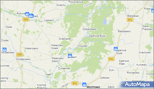 mapa Choczeń, Choczeń na mapie Targeo