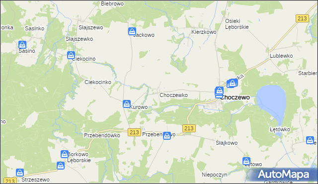 mapa Choczewko, Choczewko na mapie Targeo