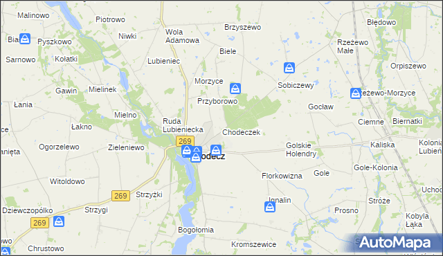 mapa Chodeczek, Chodeczek na mapie Targeo