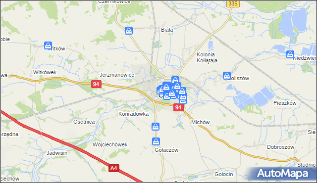 mapa Chojnów powiat legnicki, Chojnów powiat legnicki na mapie Targeo