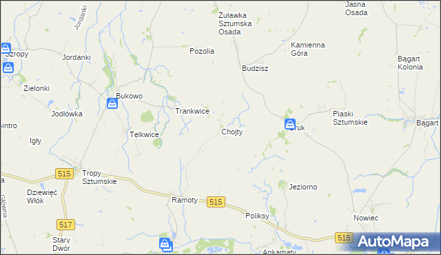 mapa Chojty, Chojty na mapie Targeo