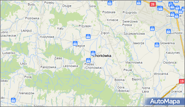 mapa Chorkówka, Chorkówka na mapie Targeo