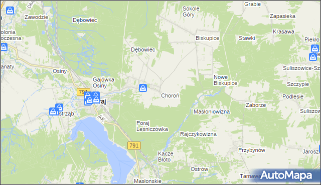 mapa Choroń, Choroń na mapie Targeo