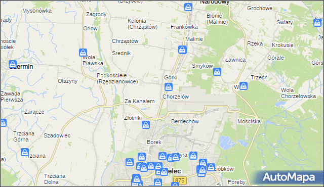 mapa Chorzelów, Chorzelów na mapie Targeo