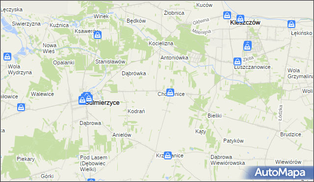 mapa Chorzenice gmina Sulmierzyce, Chorzenice gmina Sulmierzyce na mapie Targeo