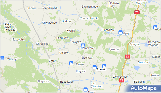 mapa Chrabków, Chrabków na mapie Targeo