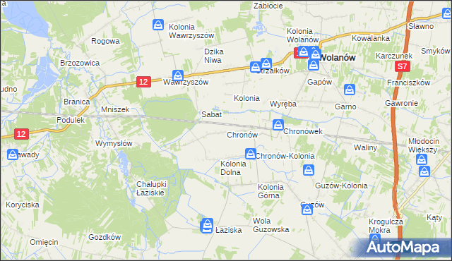 mapa Chronów gmina Orońsko, Chronów gmina Orońsko na mapie Targeo