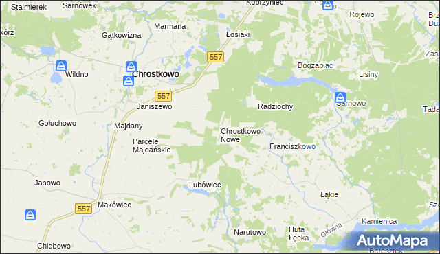 mapa Chrostkowo Nowe, Chrostkowo Nowe na mapie Targeo