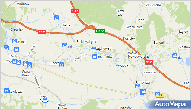 mapa Chrząchów, Chrząchów na mapie Targeo