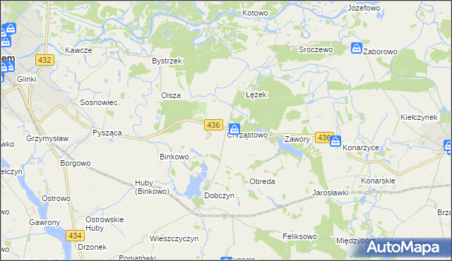 mapa Chrząstowo gmina Książ Wielkopolski, Chrząstowo gmina Książ Wielkopolski na mapie Targeo