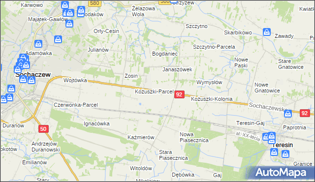 mapa Chrzczany, Chrzczany na mapie Targeo