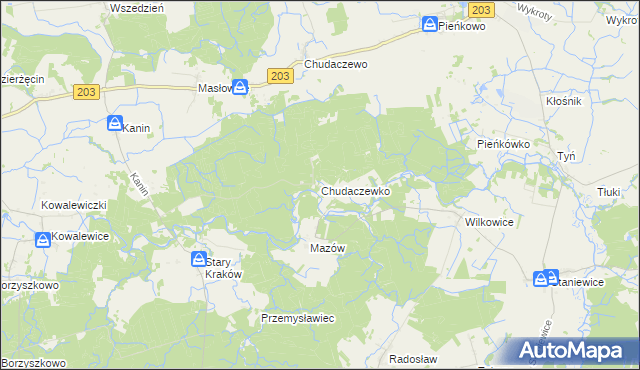 mapa Chudaczewko, Chudaczewko na mapie Targeo
