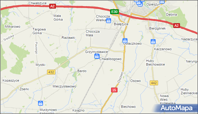 mapa Chwalibogowo gmina Września, Chwalibogowo gmina Września na mapie Targeo