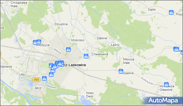 mapa Chwałowice gmina Jelcz-Laskowice, Chwałowice gmina Jelcz-Laskowice na mapie Targeo