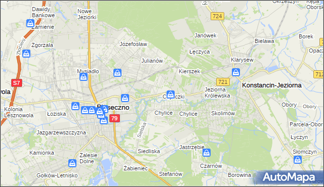 mapa Chyliczki gmina Piaseczno, Chyliczki gmina Piaseczno na mapie Targeo