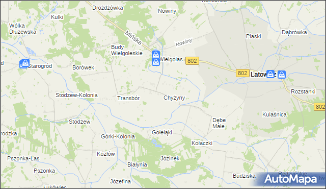 mapa Chyżyny, Chyżyny na mapie Targeo