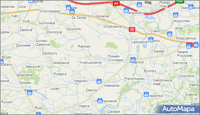mapa Cichawa, Cichawa na mapie Targeo