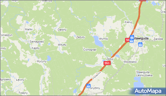 mapa Cichogrąd, Cichogrąd na mapie Targeo