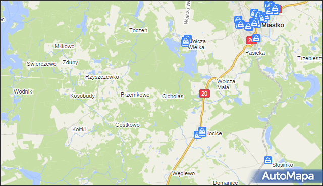 mapa Cicholas, Cicholas na mapie Targeo