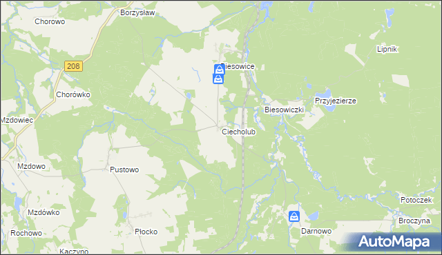 mapa Ciecholub, Ciecholub na mapie Targeo