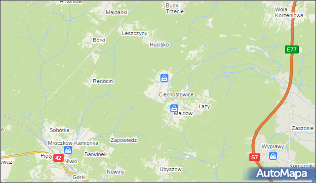 mapa Ciechostowice, Ciechostowice na mapie Targeo