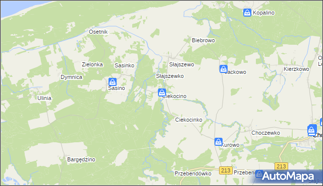 mapa Ciekocino, Ciekocino na mapie Targeo