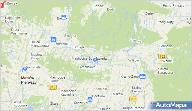 mapa Ciekoty, Ciekoty na mapie Targeo