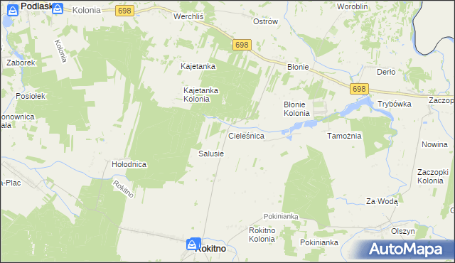 mapa Cieleśnica, Cieleśnica na mapie Targeo