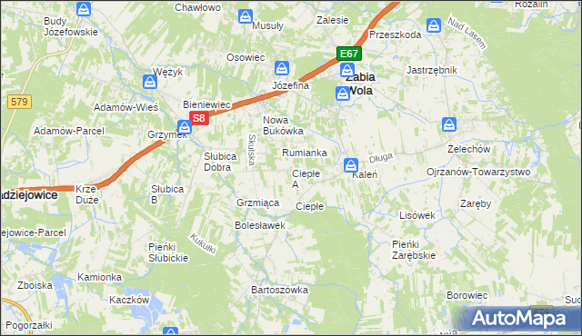 mapa Ciepłe A, Ciepłe A na mapie Targeo