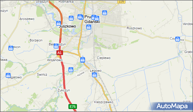 mapa Cieplewo, Cieplewo na mapie Targeo